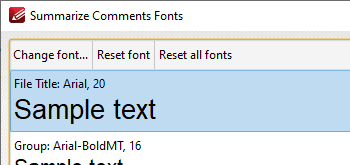 Font Customization for the Summarize Comments Feature Font Customization for the Summarize Comments Feature